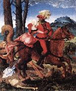 BALDUNG GRIEN, Hans The Knight, the Young Girl, and Death ddww oil on canvas